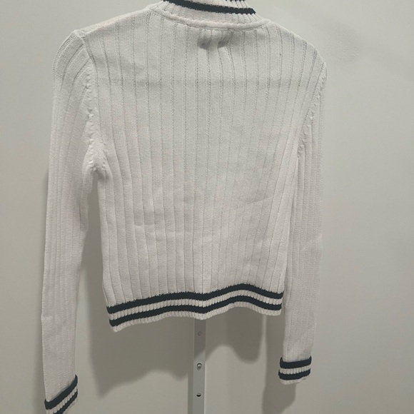 NWT: Urban Outfitters BDG Bella Zip-Up Cardigan 90s Ribbed Cotton Blend MM - Picture 2 of 3